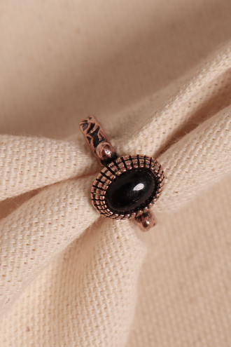 Onix Taşlı Ayarlanabilir Otantik Bakır Yüzük