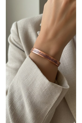 Nazar Duası Yazılı Saf Bakır Bilezik