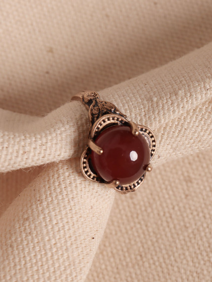 Akik Taşlı Ayarlanabilir Otantik Yüzük Akik Taşlı Ayarlanabilir Otantik Yüzük