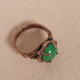 Yeşil Akik Taşlı Ayarlanabilir Otantik Yüzük