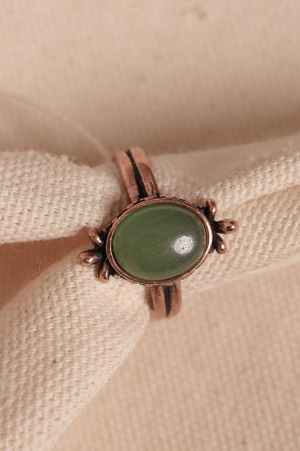Aventurin Taşlı Ayarlanabilir Otantik Bakır Yüzük