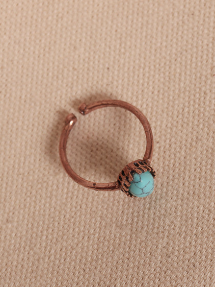 Firuze Taşlı Ayarlanabilir Otantik Bakır Yüzük Firuze Taşlı Ayarlanabilir Otantik Bakır Yüzük