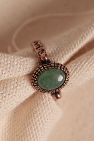 Aventurin Taşlı Ayarlanabilir Otantik Bakır Yüzük