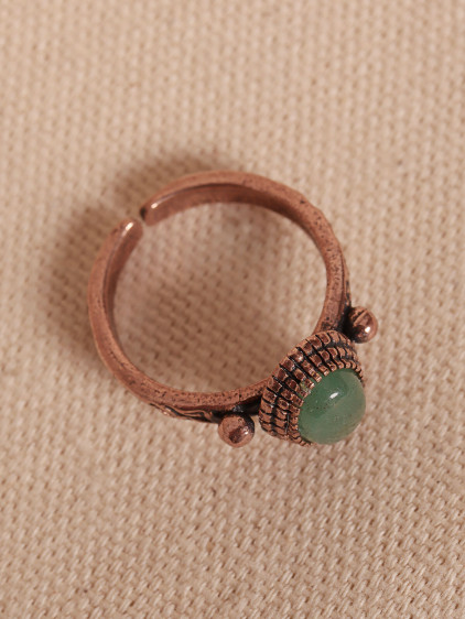 Aventurin Taşlı Ayarlanabilir Otantik Bakır Yüzük Aventurin Taşlı Ayarlanabilir Otantik Bakır Yüzük