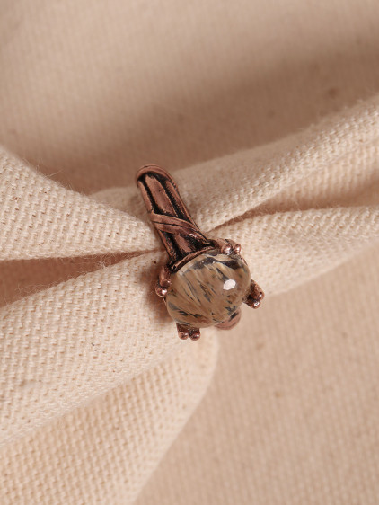 Rutil Kuvars Taşlı Ayarlanabilir Otantik Bakır Yüzük Rutil Kuvars Taşlı Ayarlanabilir Otantik Bakır Yüzük