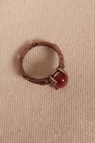 Akik Taşlı Ayarlanabilir Otantik Bakır Yüzük Akik Taşlı Ayarlanabilir Otantik Bakır Yüzük