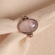 Pembe Kuvars Taşlı Ayarlanabilir Oval Otantik Yüzük