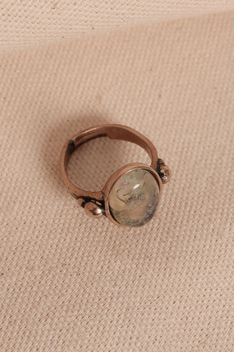 Rutil Kuvars Taşlı Ayarlanabilir Oval Otantik Yüzük