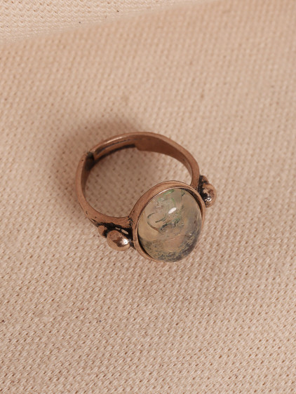 Rutil Kuvars Taşlı Ayarlanabilir Oval Otantik Yüzük