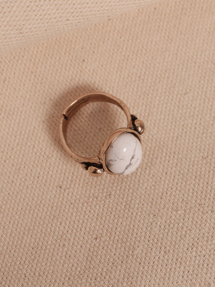 Havlit Taşlı Ayarlanabilir Oval Otantik Yüzük