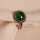 Yeşil Akik Taşlı Ayarlanabilir Otantik Yüzük