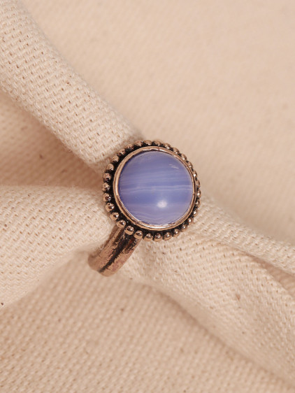 Lila Selenit Taşlı Ayarlanabilir Otantik Yüzük