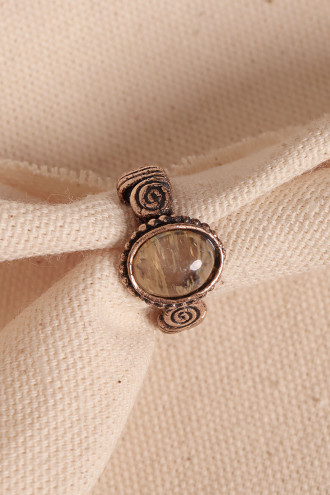 Rutil Kuvars Taşlı Ayarlanabilir Otantik Yüzük