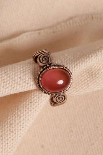 Akik Taşlı Ayarlanabilir Otantik Yüzük