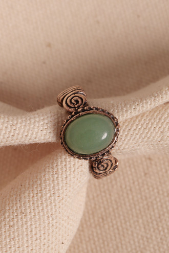 Aventurin Taşlı Ayarlanabilir Otantik Yüzük