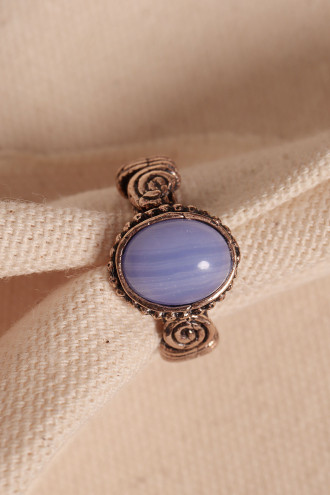 Lila Selenit Taşlı Ayarlanabilir Otantik Yüzük