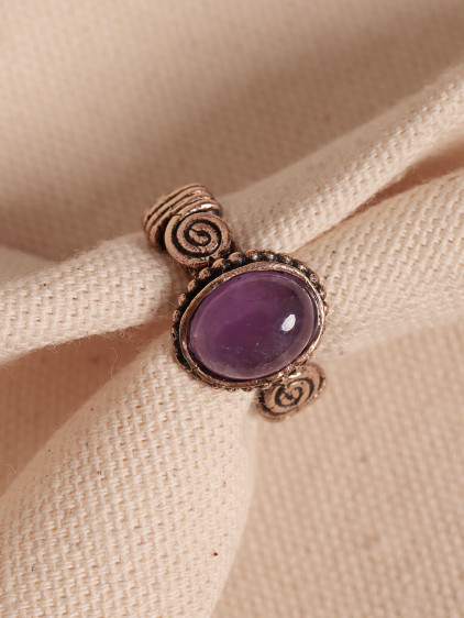 Ametist Taşlı Ayarlanabilir Otantik Yüzük