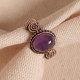 Ametist Taşlı Ayarlanabilir Otantik Yüzük