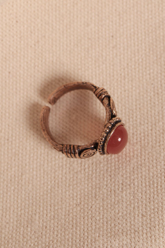 Akik Taşlı Ayarlanabilir Otantik Yüzük