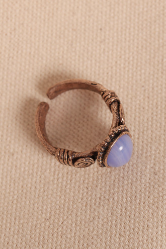 Lila Selenit Taşlı Ayarlanabilir Otantik Yüzük