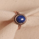 Lapis Taşlı Oval Ayarlanabilir Bakır Yüzük