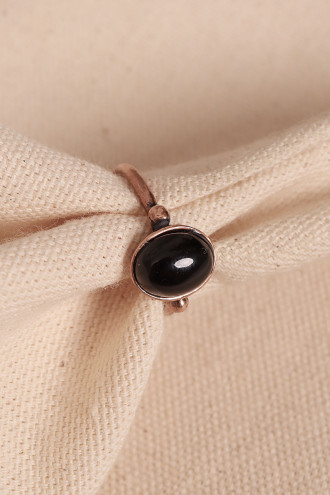 Onix Taşlı Oval Ayarlanabilir Bakır Yüzük