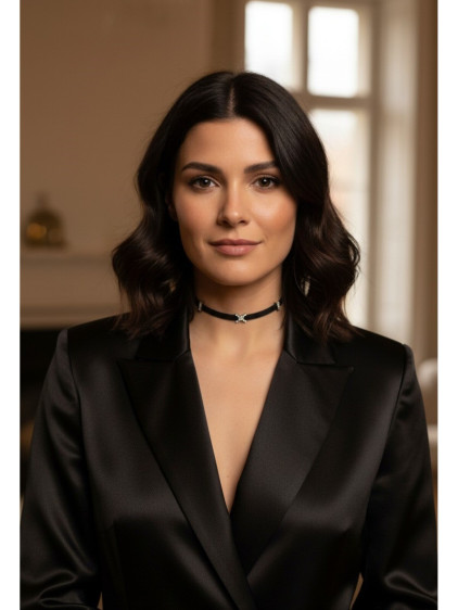 925 Ayar Mini Üç Figürlü Rose Renk Deri Choker Kolye 925 Ayar Mini Üç Figürlü Rose Renk Deri Choker Kolye