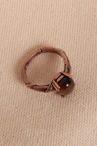 Kaplan Gözü Taşlı Ayarlanabilir Otantik Bakır Yüzük Kaplan Gözü Taşlı Ayarlanabilir Otantik Bakır Yüzük