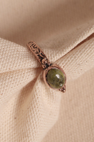 Ukanit Taşlı Ayarlanabilir Otantik Bakır Yüzük