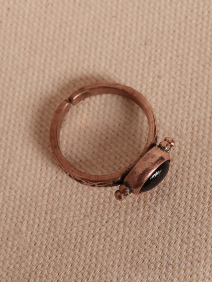 Onix Taşlı Ayarlanabilir Otantik Bakır Yüzük