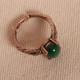 Yeşil Akik Taşlı Ayarlanabilir Otantik Bakır Yüzük Yeşil Akik Taşlı Ayarlanabilir Otantik Bakır Yüzük