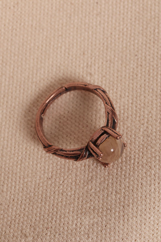 Rutil Kuvars Taşlı Ayarlanabilir Otantik Bakır Yüzük Rutil Kuvars Taşlı Ayarlanabilir Otantik Bakır Yüzük