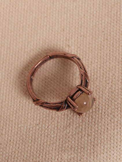 Rutil Kuvars Taşlı Ayarlanabilir Otantik Bakır Yüzük Rutil Kuvars Taşlı Ayarlanabilir Otantik Bakır Yüzük