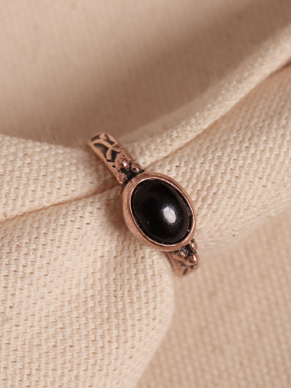 Onix Taşlı Ayarlanabilir Otantik Bakır Yüzük