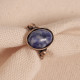 Sodalit Taşlı Ayarlanabilir Oval Otantik Yüzük