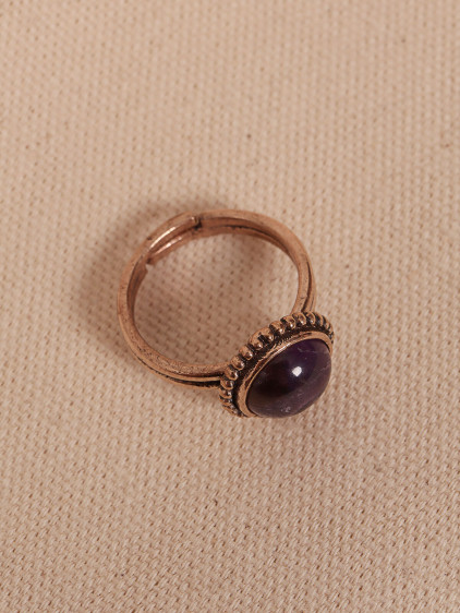 Ametist Taşlı Ayarlanabilir Otantik Yüzük Ametist Taşlı Ayarlanabilir Otantik Yüzük