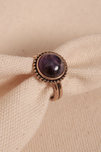 Ametist Taşlı Ayarlanabilir Otantik Yüzük