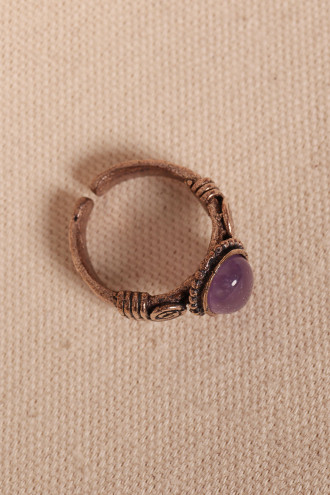 Ametist Taşlı Ayarlanabilir Otantik Yüzük
