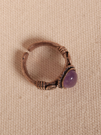 Ametist Taşlı Ayarlanabilir Otantik Yüzük