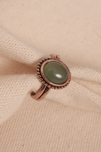 Aventurin Taşlı Oval Ayarlanabilir Bakır Yüzük