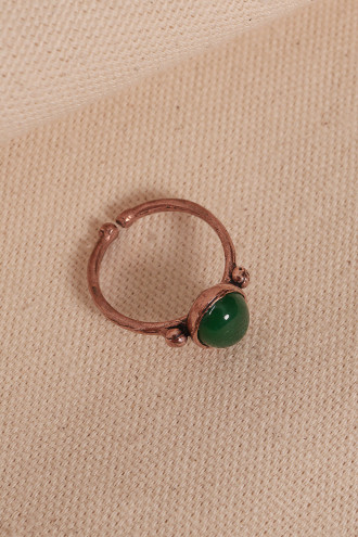 Yeşil Akik Taşlı Oval Ayarlanabilir Bakır Yüzük Yeşil Akik Taşlı Oval Ayarlanabilir Bakır Yüzük