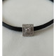 925 Ayar Zirkon Taşlı Kare Figürlü Deri Kordonlu Choker Kolye 925 Ayar Zirkon Taşlı Kare Figürlü Deri Kordonlu Choker Kolye