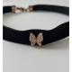 925 Ayar Kelebek Figürlü Rose Renk Kadife Choker Kolye 925 Ayar Kelebek Figürlü Rose Renk Kadife Choker Kolye