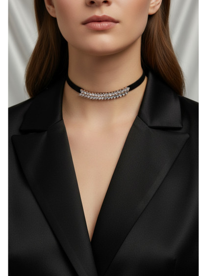 925 Ayar Balıksırtı Model Kadife Choker Kolye 925 Ayar Balıksırtı Model Kadife Choker Kolye
