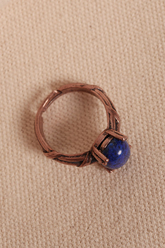 Lapis Taşlı Ayarlanabilir Otantik Bakır Yüzük