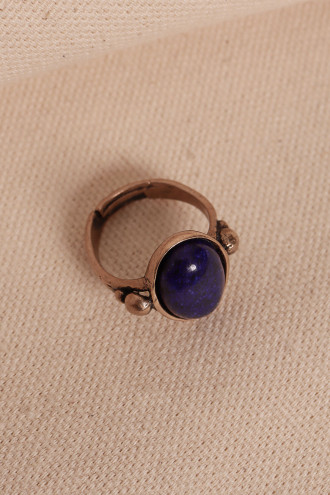 Lapis Taşlı Ayarlanabilir Oval Otantik Yüzük