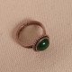 Yeşil Akik Taşlı Ayarlanabilir Otantik Yüzük