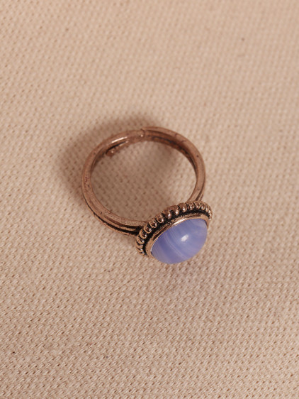 Lila Selenit Taşlı Ayarlanabilir Otantik Yüzük