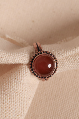 Akik Taşlı Ayarlanabilir Otantik Yüzük