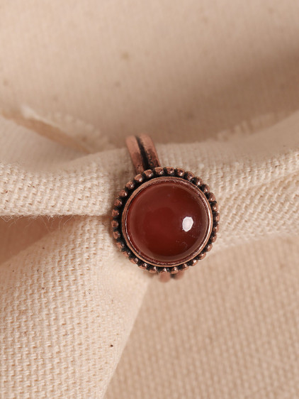 Akik Taşlı Ayarlanabilir Otantik Yüzük